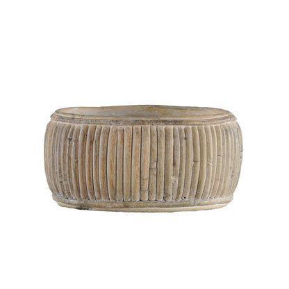 Shallow Concrete Faux Pattan Planter - Small
