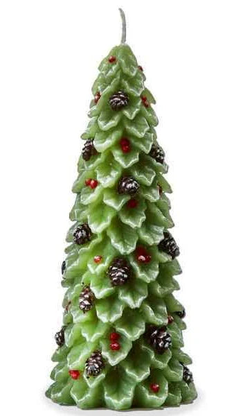 Holly Pine Tree Candle