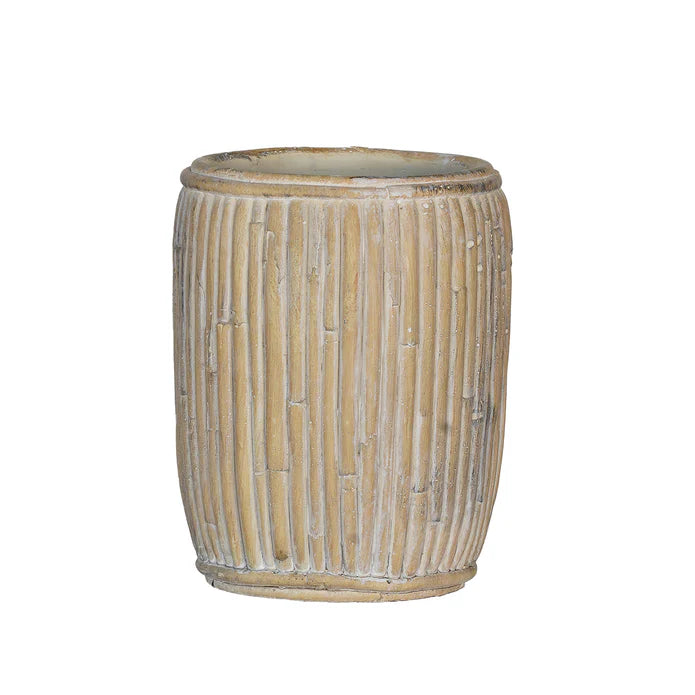 Tall Concrete Faux Pattan Planter - Small