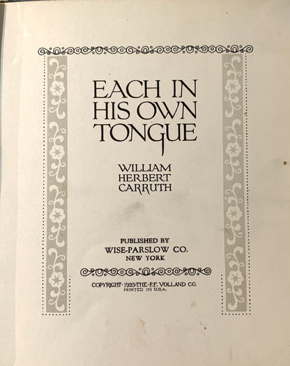 Each in His Own Tongue