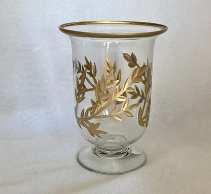 Golden Leaf Footed Vase