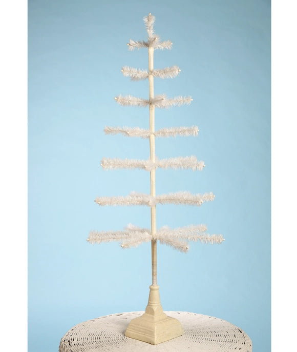 Feather Tree Ivory with Glittered Base 42"