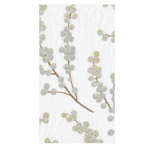 Guest Towel Berry Branches white silver