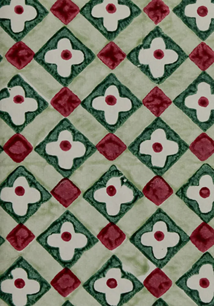 Sage Floral Checks Card