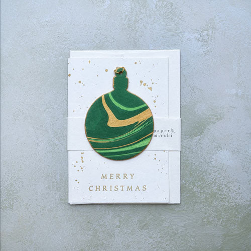 Bauble Green Ornament Greeting Card