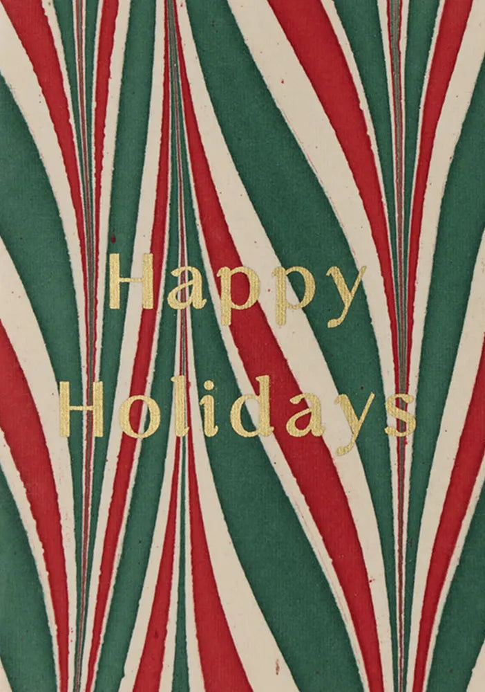 Happy Holiday Stripes Christmas Card