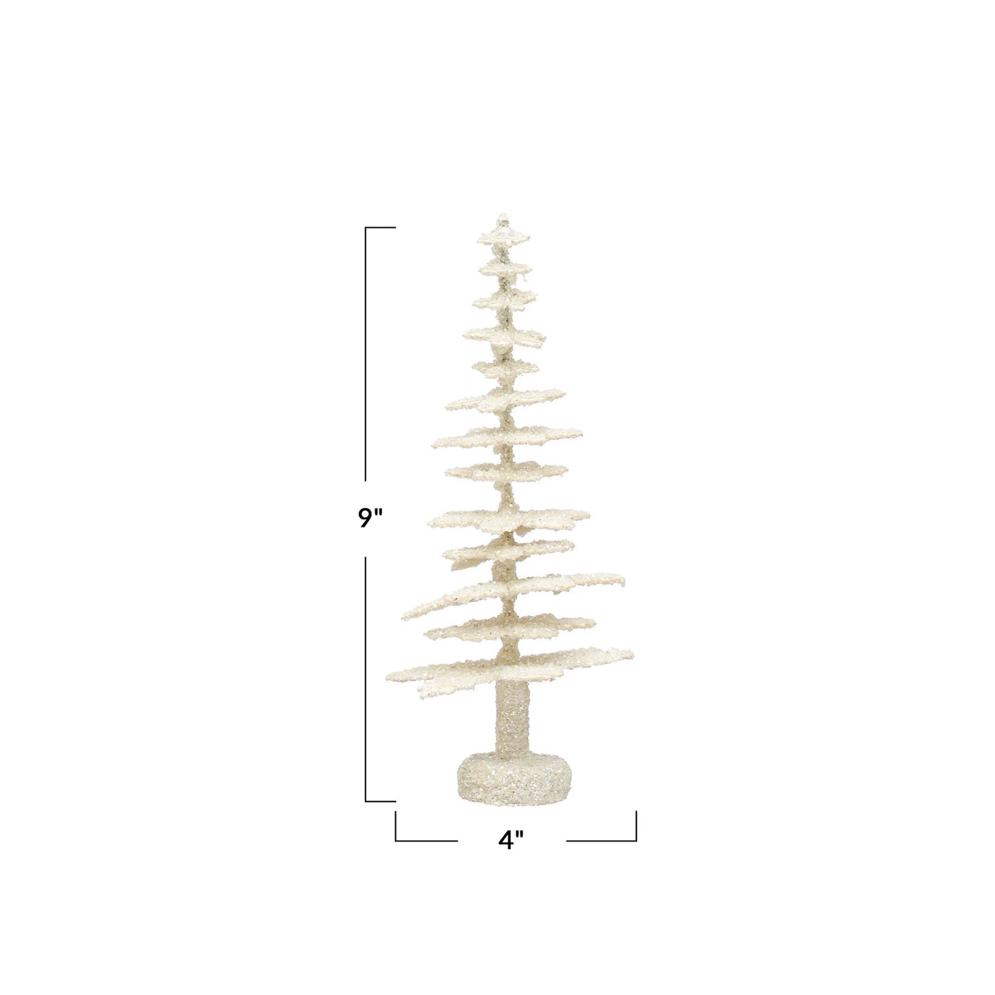 Coated Paper Tree with Glitter Antique Finish Cream Color