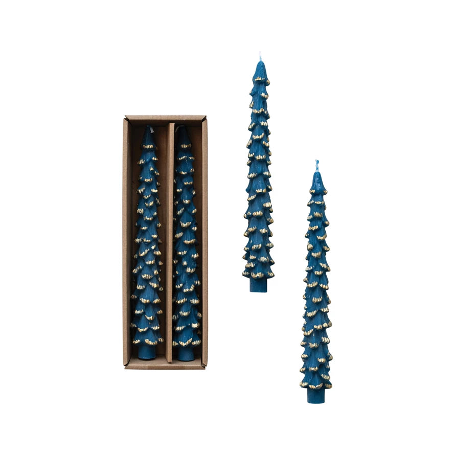 Unscented Tree Shaped Tapers Blue