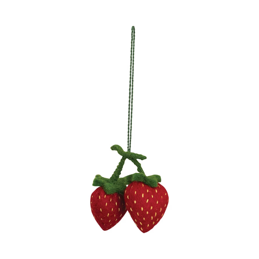 Strawberries Felt Ornament