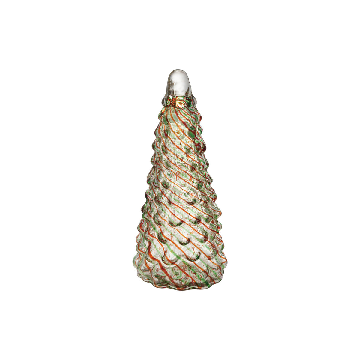 Glass Tree with Candy Stripes, Red & Green L