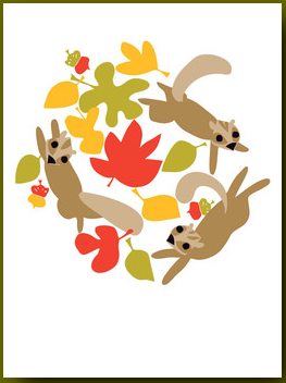 Single Card, Thanksgiving Squirrel Swirl