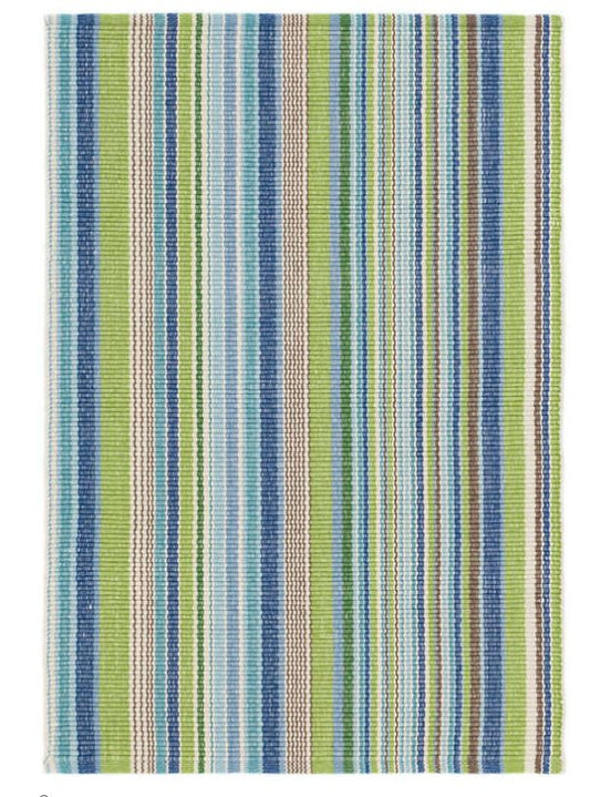 2x3 Rug, Fisher Ticking Woven Cotton